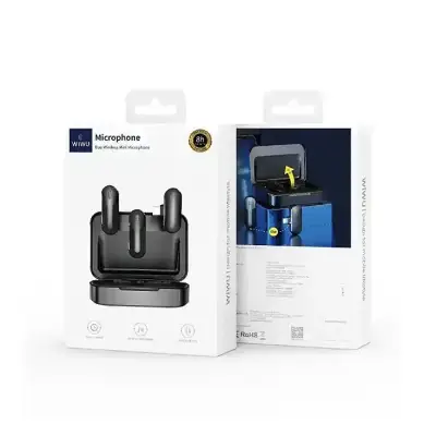 WiWU WM002 Portable for Smart Phone dual Mics ANC Mute Mini Wireless Microphone type c & iOS